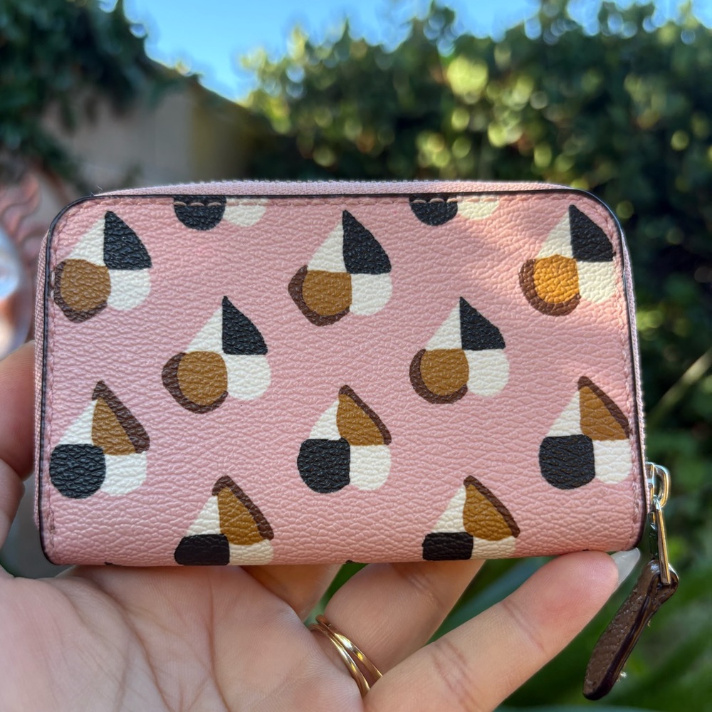 Coach Pink Multicolor Heart Card Holder - Picture 3 of 6